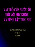 Bài giảng Vai trò của nước ối đối với sức khỏe và bệnh tật thai nhi - CKII.BS. Huỳnh Văn Nhàn