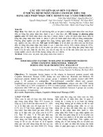 Các yếu tố liên quan đến tái phát ở những bệnh nhân trầm cảm được điều trị bằng liệu pháp nhận thức hành vi sau 1 năm theo dõi