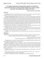 Cải thiện thói quen vệ sinh răng miệng của một số học sinh tiểu học và phụ huynh thông qua tăng cường giáo dục sức khỏe răng miệng tại nhà