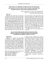 Kiến thức tự chăm sóc và một số yếu tố liên quan của người cao tuổi tăng huyết áp điều trị ngoại trú tại bệnh viện Đa khoa tỉnh Nam Định năm 2016
