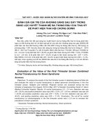 Đánh giá giá trị của khoảng sáng sau gáy trong sàng lọc huyết thanh mẹ ba tháng đầu của thai kỳ để phát hiện thai hội chứng DOWN