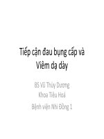Bài giảng Tiếp cận đau bụng cấp và viêm dạ dày - BS. Vũ Thùy Dương