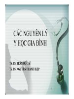 Bài giảng Các nguyên lý y học gia đình - TS. BS. Trần Đức Sĩ, TS. BS. Nguyễn Thanh Hiệp