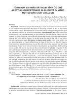 Tổng hợp và khảo sát hoạt tính ức chế Acetylcholinesterase in silico và in vitro một số dẫn chất Chalcon