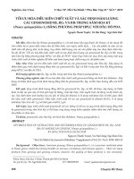 Tối ưu hóa điều kiện chiết xuất và xác định hàm lượng các ginsenosid Re, Rg1 và Rb1 trong Sâm Hoa Kỳ (Panax quinquefolius L.) bằng phương pháp HPLC với đầu dò PDA