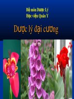 Bài giảng bộ môn Dược lý: Dược lý đại cương