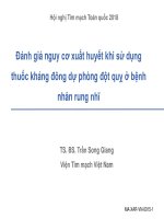 Đánh giá nguy cơ xuất huyết khi sử dụng thuốc kháng đông dự phòng đột quỵ ở bệnh nhân rung nhĩ - TS. BS. Trần Song Giang