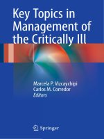 Ebook Key topics in management of the critically ill: Part 1