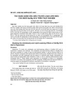 Tác dụng giảm cân, điều trị rối loạn lipid máu của muối Na/Mg HCA trên thực nghiệm