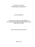 Quản lý đào tạo giáo viên mầm non trong các trường cao đẳng sư phạm trung ương theo tiếp cận CIPO