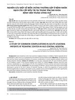 Nghiên cứu một số biến chứng thường gặp ở bệnh nhân bạch cầu cấp điều trị tại Trung tâm Nhi khoa Bệnh viện Trung ương Huế