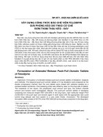 Xây dựng công thức bào chế viên nén felodipin giải phóng kéo dài theo cơ chế bơm thẩm thấu kéo - đẩy