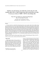 Nghiên cứu ảnh hưởng của nhiệt độ và ánh sáng tới sinh trưởng, phát triển và hàm lượng hoạt chất cordycepin của nấm Cordyceps militaris NBRC 100741 trên nhộng tằm