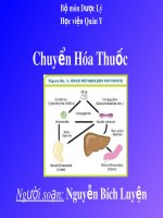 Bài giảng bộ môn Dược lý: Chuyển hóa thuốc
