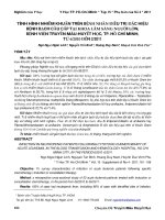 Tình hình nhiễm khuẩn trên bệnh nhân điều trị đặc hiệu bệnh bạch cầu cấp tại khoa lâm sàng người lớn, Bệnh viện Truyền máu Huyết học, TP. Hồ Chí Minh, từ 6/2010 đến 2/2011