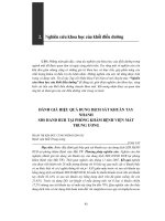 Đánh giá hiệu quả dung dịch sát khuẩn tay nhanh SDS HAND RUB tại phòng khám Bệnh viện Mắt Trung ương