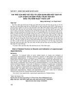 Vai trò của một số yếu tố liên quan đến kết quả và lựa chọn chỉ định phẫu thuật nội soi điều trị viêm ruột thừa cấp