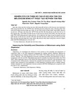 Nghiên cứu cải thiện độ tan và độ hòa tan của meloxicam bằng kỹ thuật tạo hệ phân tán rắn