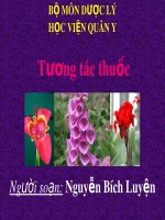 Bài giảng bộ môn Dược lý: Tương tác thuốc