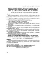 Nghiên cứu mối quan hệ giữa chất lượng dịch vụ nhà thuốc GPP với sự hài lòng của khách hàng trên địa bàn 5 huyện Thành phố Hồ Chí Minh