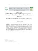 Nghiên cứu tác dụng ức chế enzym α-glucosidase và enzym PTP1B in vitro của lá cây ổi (Psidium guajava) trồng tại Việt Nam