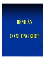 Bài giảng Bệnh án cơ xương khớp