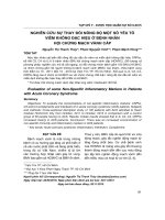 Nghiên cứu sự thay đổi nồng độ một số yếu tố viêm không đặc hiệu ở bệnh nhân hội chứng mạch vành cấp