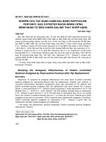 Nghiên cứu tác dụng giảm đau bằng Ropivacainfentanyl qua catheter ngoài màng cứng bệnh nhân tự điều khiển sau mổ thay khớp háng