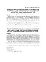 Nghiên cứu hiệu quả giảm đau và ảnh hưởng đến hô hấp của giảm đau tự điều khiển đường ngoài màng cứng ngực sau mổ vùng bụng trên ở người cao tuổi