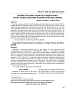 Nghiên cứu định lượng diltiazem trong huyết tương chó bằng phương pháp HPLC-MS/MS