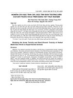 Nghiên cứu độc tính cấp, độc tính bán trường diễn của bài thuốc HA-02 trên động vật thực nghiệm