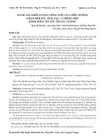 Đánh giá khối lượng công việc của điều dưỡng khoa hồi sức tích cực - chống độc Bệnh viện Cấp cứu Trưng vương