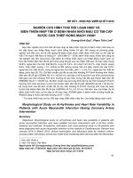 Nghiên cứu hình thái rối loạn nhịp và biến thiên nhịp tim ở bệnh nhân nhồi máu cơ tim cấp được can thiệp động mạch vành