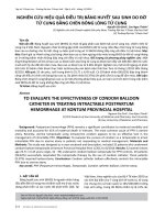 Nghiên cứu hiệu quả điều trị băng huyết sau sinh do đờ tử cung bằng chèn bóng lòng tử cung