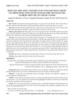 Khảo sát kiến thức, thái độ và sự tuân thủ dùng thuốc của bệnh nhân tăng huyết áp đang điều trị ngoại trú tại Bệnh viện Cấp cứu Trưng Vương