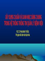 Bài giảng Xây dựng chuẩn và danh mục dùng chung trong hệ thống thông tin quản lý bệnh viện