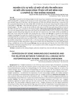 Nghiên cứu sự biểu lộ một số dấu ấn miễn dịch và mối liên quan dòng tế bào với mô bệnh học u lymphô ác tính không Hodgkin