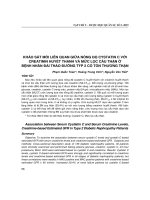 Khảo sát mối liên quan giữa nồng độ cystatin C với creatinin huyết thanh và mức lọc cầu thận ở bệnh nhân đái tháo đường týp 2 có tổn thương thận