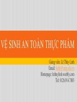 Bài giảng Vệ sinh an toàn thực phẩm: Chương 1 - Lê Thùy Linh