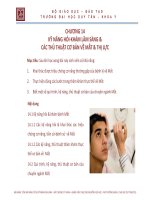 Bài giảng Tiền lâm sàng về kỹ năng lâm sàng - Chương 14: Kỹ năng hỏi khám lâm sàng và các thủ thuật cơ bản về mắt và thị lực