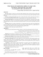 Tình trạng sức khỏe răng miệng của học viên tại trung tâm giáo dục dạy nghề và giải quyết việc làm Nhị Xuân