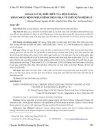 Khảo sát sự hiểu biết của bệnh nhân, thân nhân bệnh nhân bệnh thận mạn về chế độ ăn bệnh lý