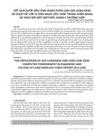 Kết quả bước đầu ứng dụng phân loại ACR LungRADS và chụp cắt lớp vi tính ngực liều thấp trong chẩn đoán và theo dõi nốt mờ phổi: Nhân 6 trường hợp