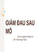 Bài giảng Giảm đau sau mổ - BSCKI. Nguyễn Vũ Đăng Thư