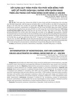 Xây dựng quy trình phân tích phát hiện đồng thời một số thuốc giảm đau, kháng viêm nhóm nsaid trộn lẫn trong chế phẩm đông dược bằng LC-MS/MS
