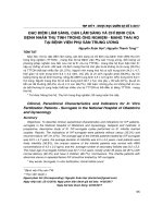 Đặc điểm lâm sàng, cận lâm sàng và chỉ định của bệnh nhân thụ tinh trong ống nghiệm - mang thai hộ tại Bệnh viện Phụ sản Trung Ương