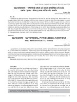 Glutamate - Vai trò sinh lý, dinh dưỡng và các khía cạnh liên quan đến sức khỏe