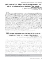 Sơ cứu ban đầu và kết quả điều trị tai nạn thương tích trẻ em tại thành phố Buôn Ma Thuột, tỉnh Đắk Lắk 