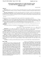 Tình trạng dinh dưỡng của trẻ em dưới 5 tuổi tại một phường thị xã và một xã nông thôn tỉnh Bắc Kạn