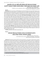 Nghiên cứu sự biến đổi nồng độ procalcitonin huyết thanh ở bệnh nhân bệnh thận mạn giai đoạn cuối
